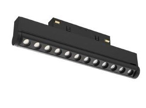 Magnetrack Pro cuenta con dos módulos lineales multispot de ángulo medio para iluminación sobre superficies de trabajo, o superficies que requieren iluminación concentrada sobre el plano horizontal. La capacidad que tiene el luminario para girar sobre su propio eje lo convierte en una solución versatil para espacios dinámicos. N/A 3000K Negro Led Integrado MAGNETRACK PRO